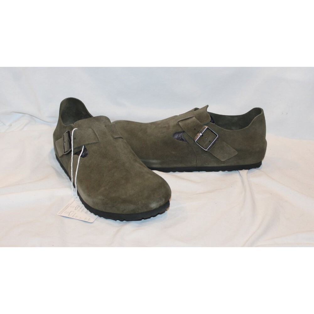 Birkenstock London Men's BS Black Suede Sandals DRIED THYME EU 43 REGULAR US 10